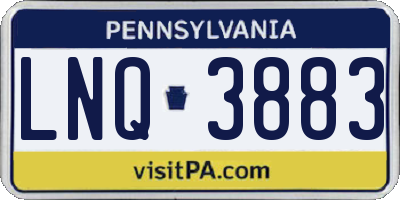 PA license plate LNQ3883
