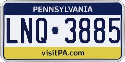 PA license plate LNQ3885