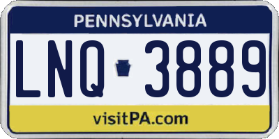 PA license plate LNQ3889