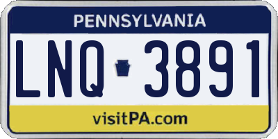 PA license plate LNQ3891