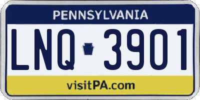 PA license plate LNQ3901