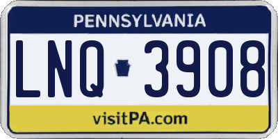 PA license plate LNQ3908