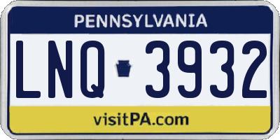 PA license plate LNQ3932