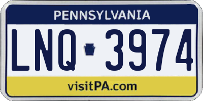 PA license plate LNQ3974