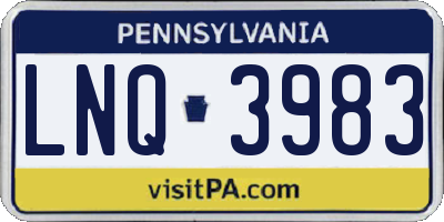 PA license plate LNQ3983