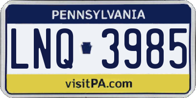 PA license plate LNQ3985