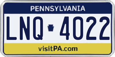 PA license plate LNQ4022