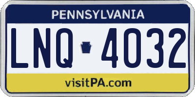 PA license plate LNQ4032