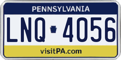 PA license plate LNQ4056