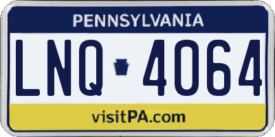 PA license plate LNQ4064