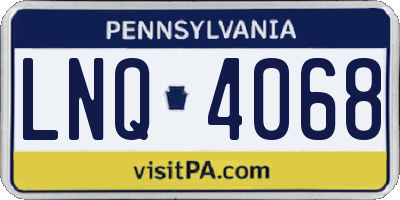 PA license plate LNQ4068