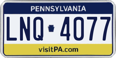 PA license plate LNQ4077