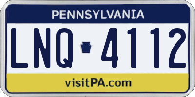PA license plate LNQ4112