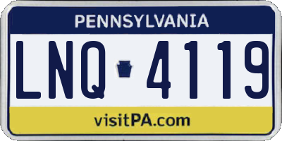 PA license plate LNQ4119