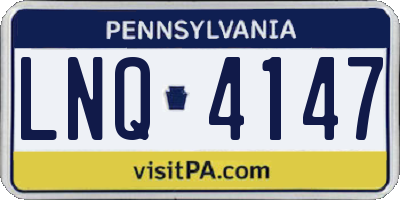 PA license plate LNQ4147