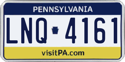 PA license plate LNQ4161