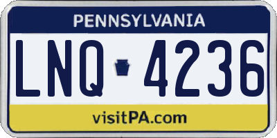 PA license plate LNQ4236