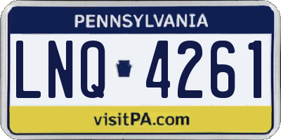 PA license plate LNQ4261
