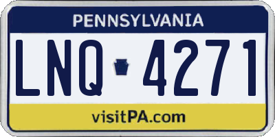 PA license plate LNQ4271