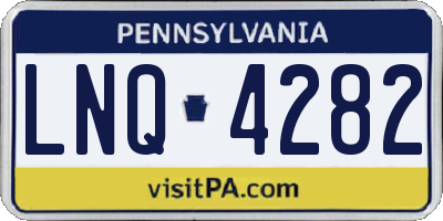 PA license plate LNQ4282