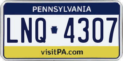 PA license plate LNQ4307