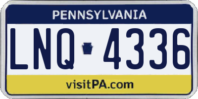PA license plate LNQ4336