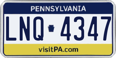 PA license plate LNQ4347