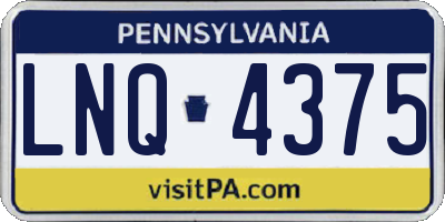 PA license plate LNQ4375