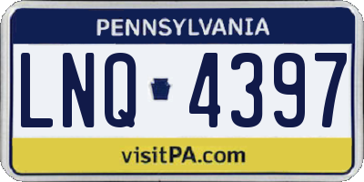 PA license plate LNQ4397