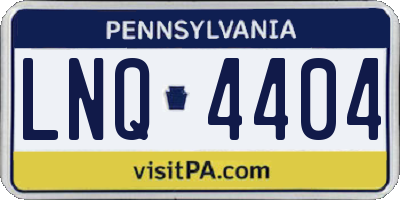 PA license plate LNQ4404