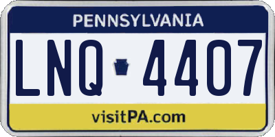 PA license plate LNQ4407