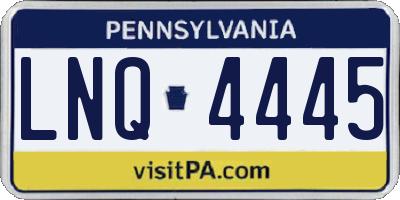 PA license plate LNQ4445