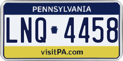 PA license plate LNQ4458