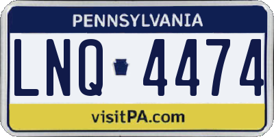 PA license plate LNQ4474