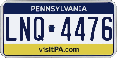 PA license plate LNQ4476