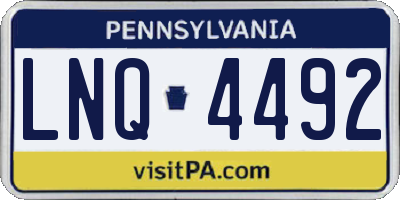 PA license plate LNQ4492
