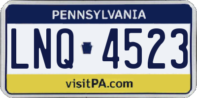 PA license plate LNQ4523