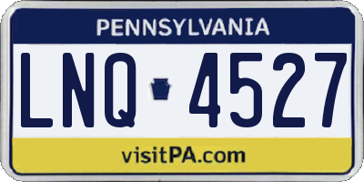 PA license plate LNQ4527