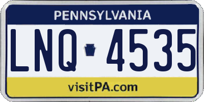 PA license plate LNQ4535