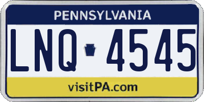 PA license plate LNQ4545