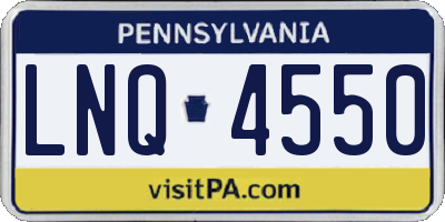 PA license plate LNQ4550