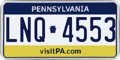 PA license plate LNQ4553