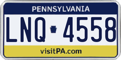 PA license plate LNQ4558
