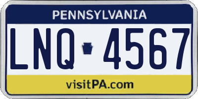 PA license plate LNQ4567