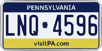 PA license plate LNQ4596