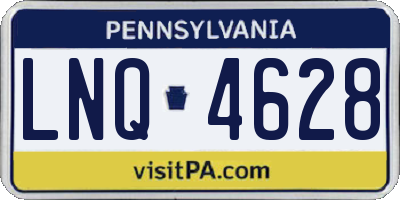PA license plate LNQ4628