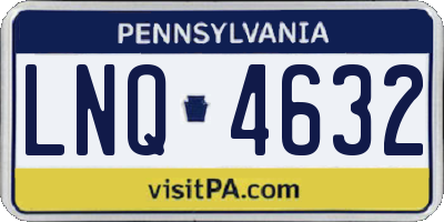 PA license plate LNQ4632