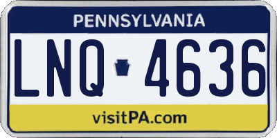 PA license plate LNQ4636