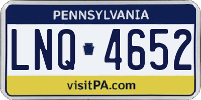 PA license plate LNQ4652
