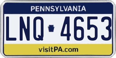 PA license plate LNQ4653